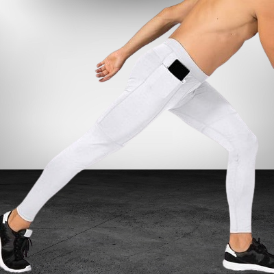 Pantalon yoga homme - FitnessLycraPants™ - Blanc