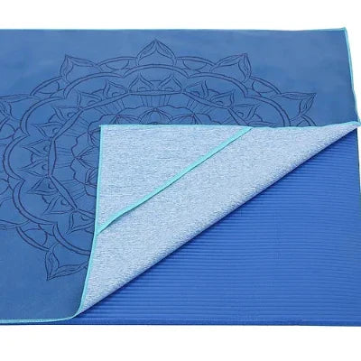 Serviette Antidérapante - YogaPrintMat™ - Mandala Bleu